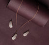 Feather Glow CZ Pendant Set
