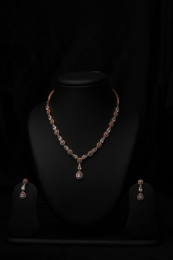 Roselle Glow CZ Necklace Set