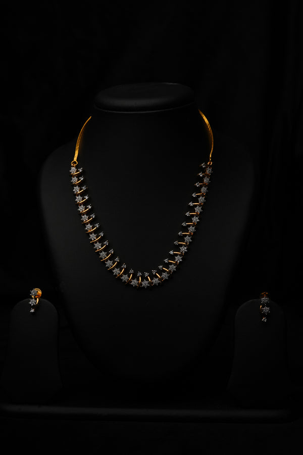 Golden Radiance CZ Necklace Set