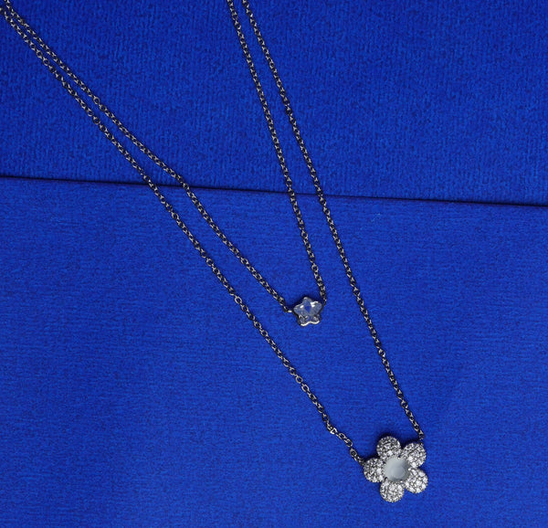 Dual Charm Sparkle Layered Pendant