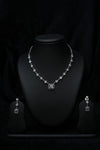 Regal Square CZ Necklace Set