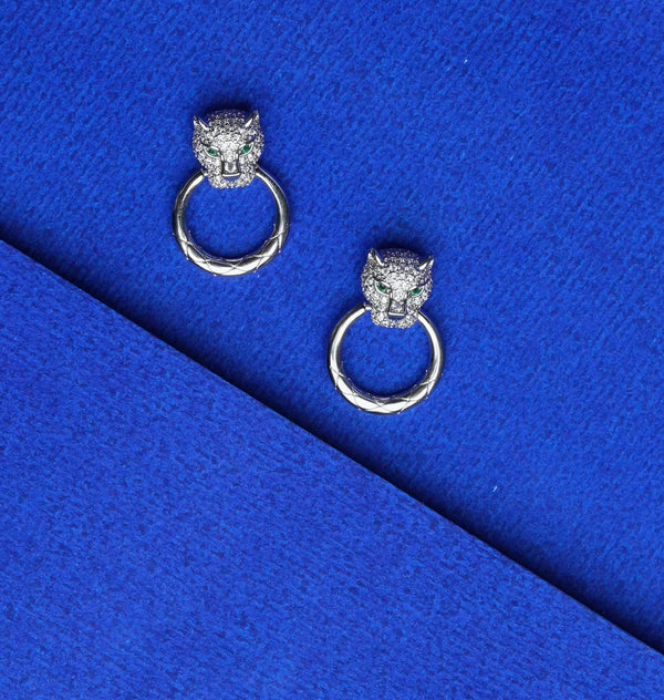 Panther Face Stud Earrings