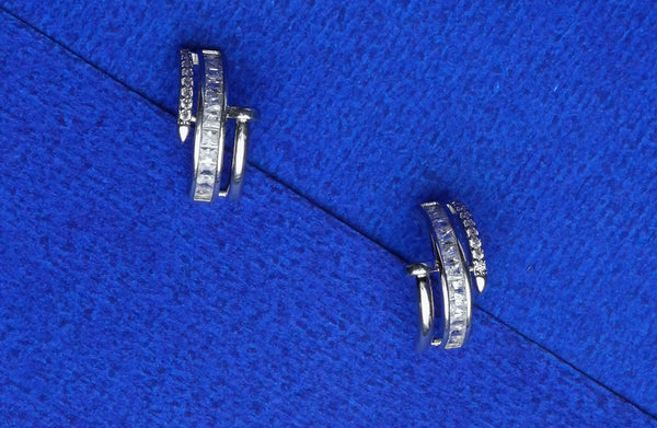Dual Line Spark Huggie Earrings