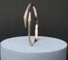 Leaf Curve Sparkle Open Bracelet