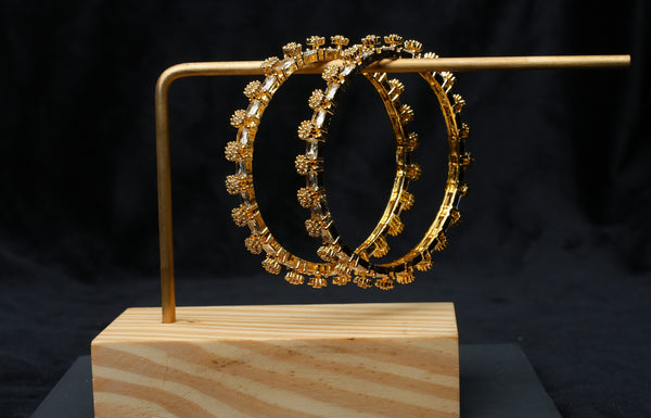 Golden Petal Bangle Set