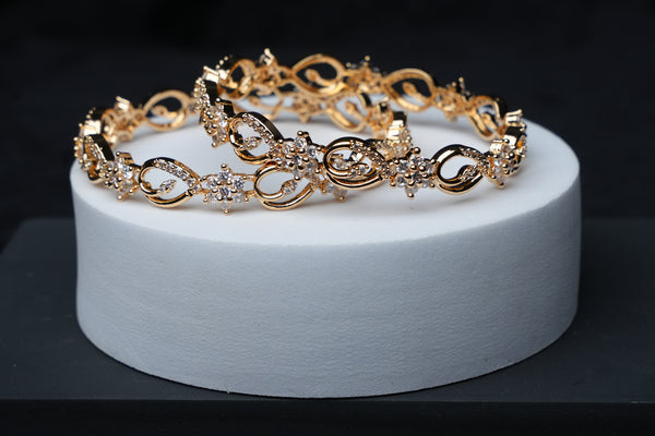 Seraphine Twirl CZ Bangle Set