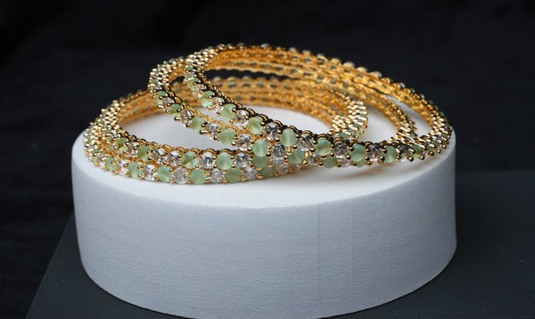 Luna Mint Glow Bangle Set