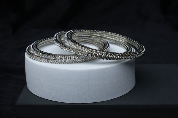 Celeste Silver Spark Bangle Set