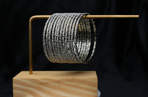 Evelyn Sparkle CZ Bangle Set