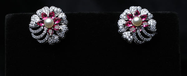 Dazzle Bloom Pearl Studs
