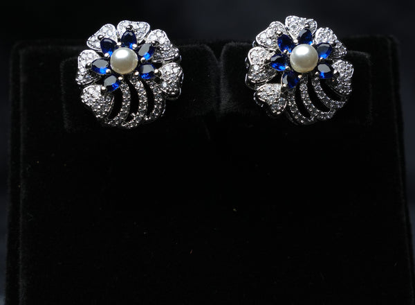 Dazzle Bloom Pearl Studs