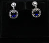Classic Halo Cushion Drop Earrings