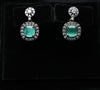 Classic Halo Cushion Drop Earrings