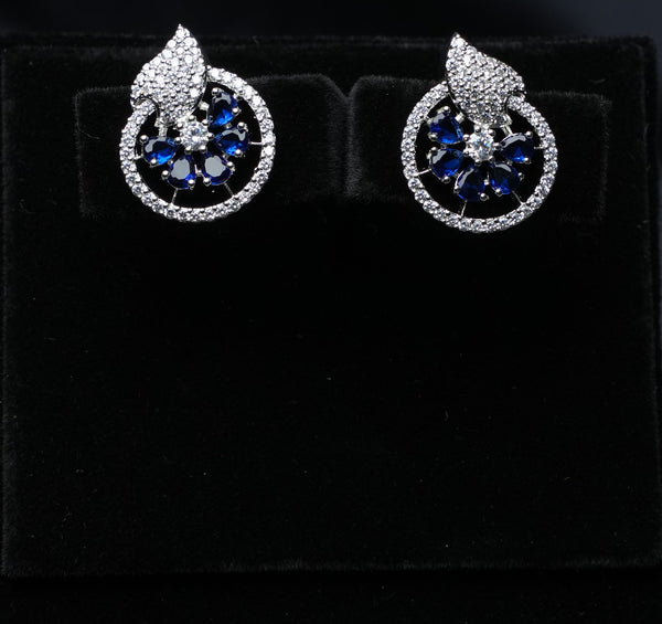 Elegant Leaf Halo Stud Earrings