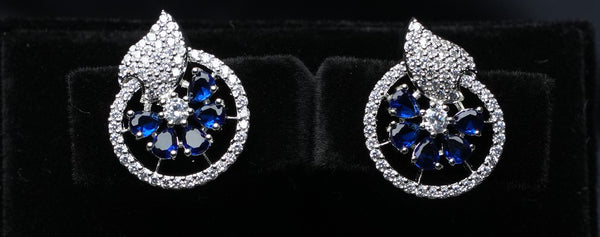 Elegant Leaf Halo Stud Earrings