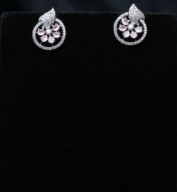 Elegant Leaf Halo Stud Earrings