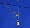 Crystal Leaf Drop Layered Pendant