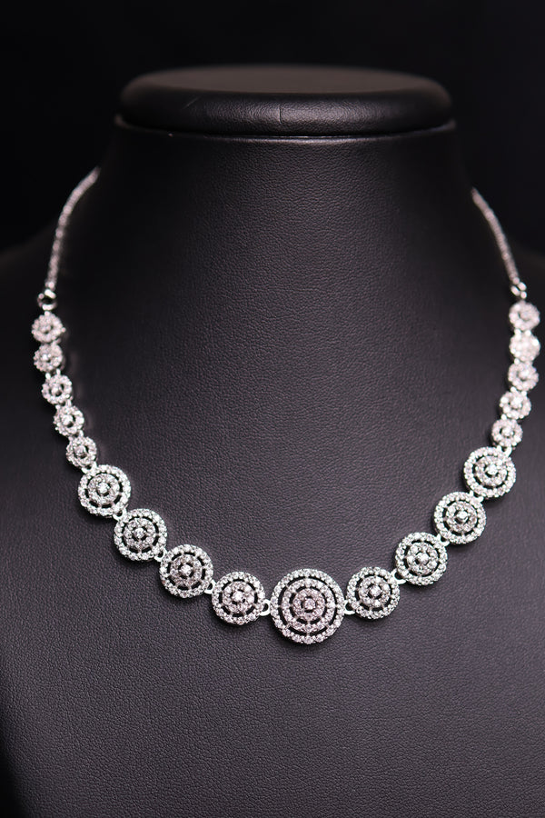 Radiant Spiral CZ Necklace Set