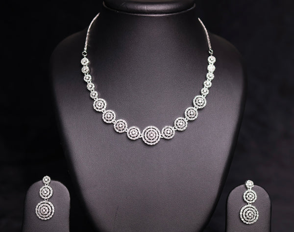 Radiant Spiral CZ Necklace Set