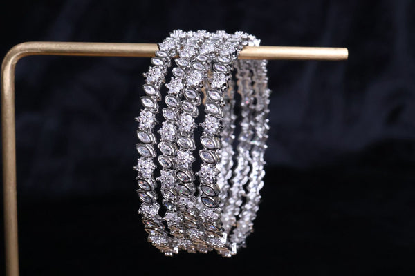 Adira Crystal Bloom Bangle Set