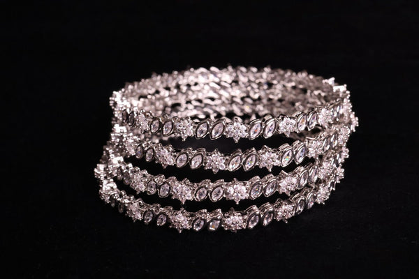 Adira Crystal Bloom Bangle Set