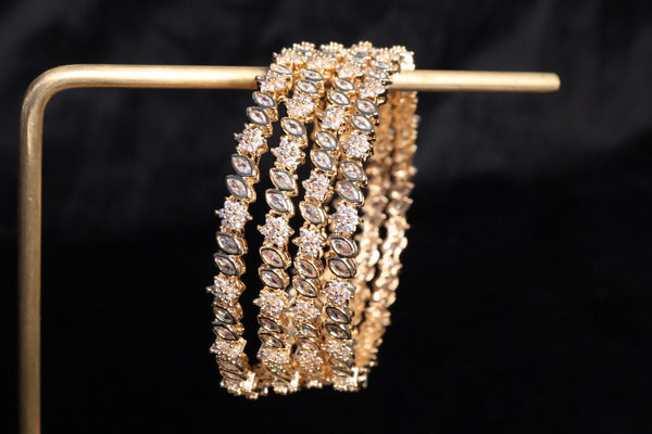 Adira Crystal Bloom Bangle Set