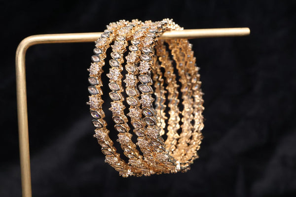 Adira Crystal Bloom Bangle Set