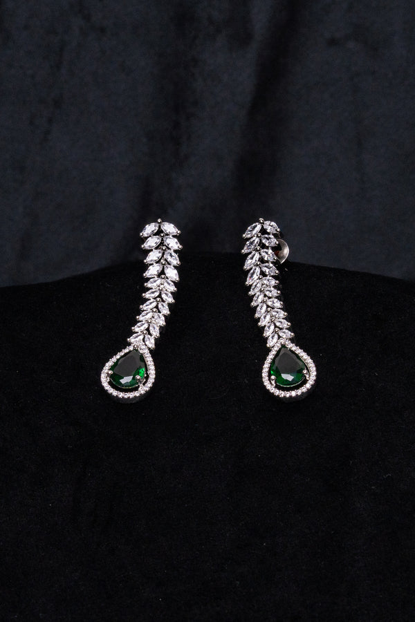 Emerald Teardrop Vine Necklace & Earrings Set