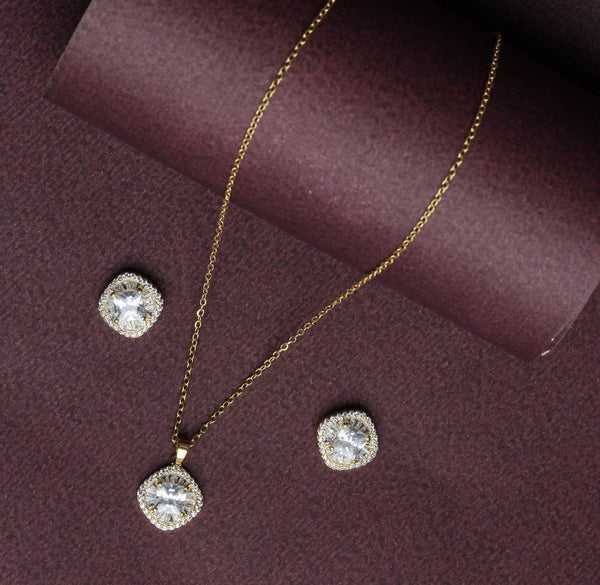 Luxe Grid Sparkle Pendant Set
