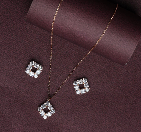 Eternal Square Brilliance Pendant Set