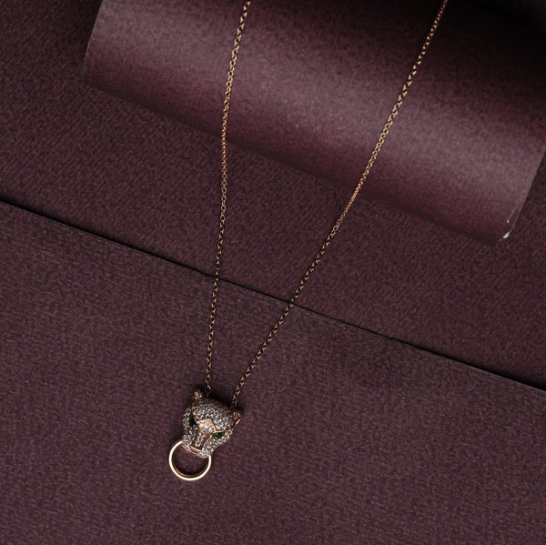 Midnight Panther Halo Pendant Set