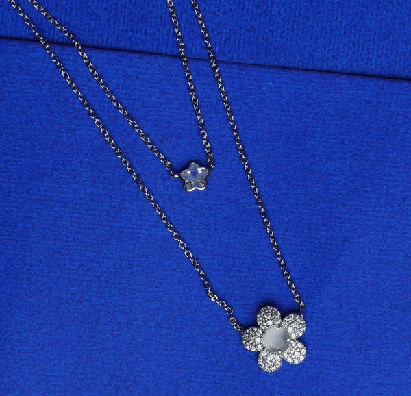 Dual Charm Sparkle Layered Pendant