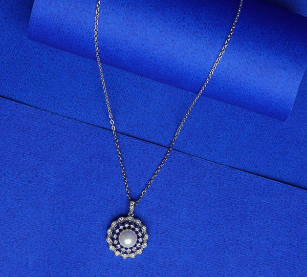 Royal Pearl Halo Pendant