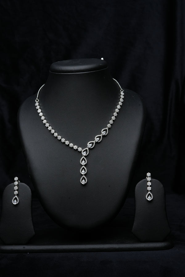 Grace Drop CZ Necklace Set
