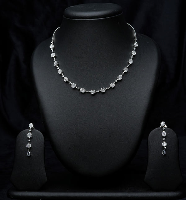 Crystal Bloom CZ Necklace Set