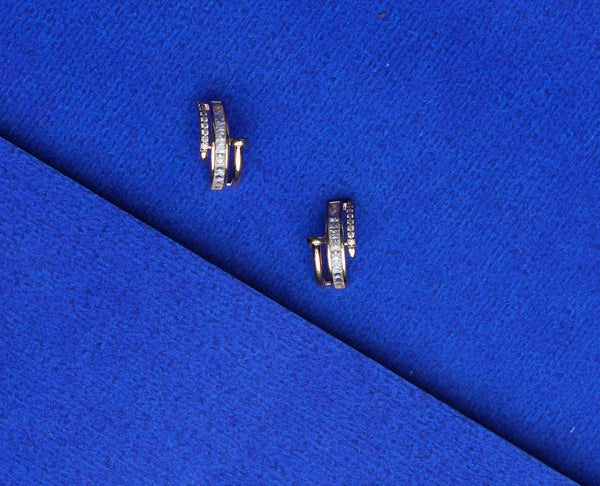 Dual Line Spark Huggie Earrings