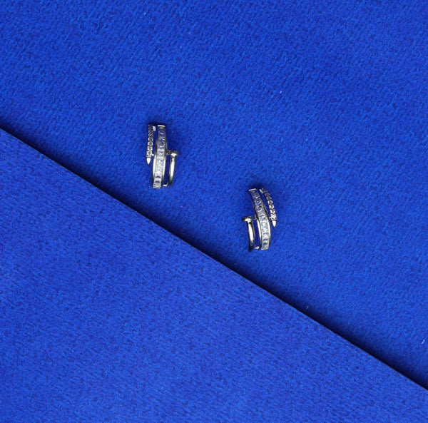 Dual Line Spark Huggie Earrings