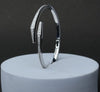 Leaf Curve Sparkle Open Bracelet