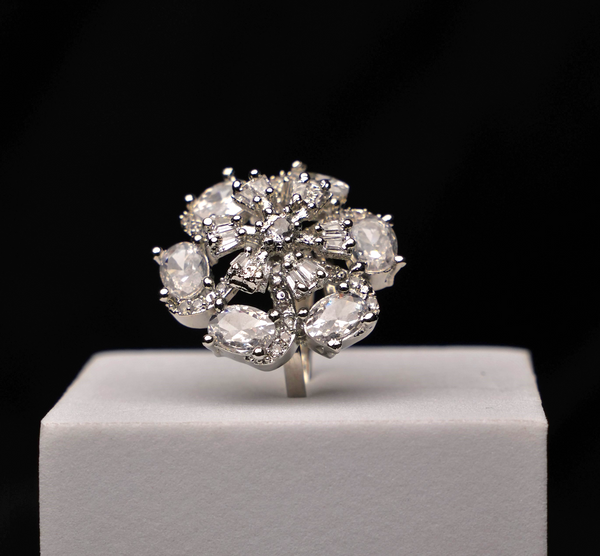Crystal Bloom Statement Ring