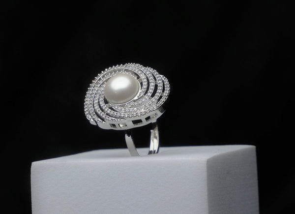 Eternal Pearl Halo Ring