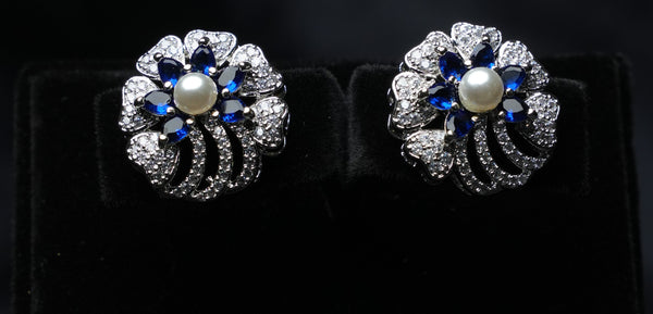 Dazzle Bloom Pearl Studs