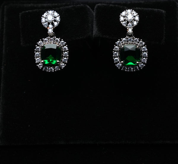 Classic Halo Cushion Drop Earrings