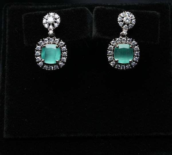 Classic Halo Cushion Drop Earrings