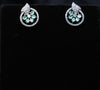 Elegant Leaf Halo Stud Earrings