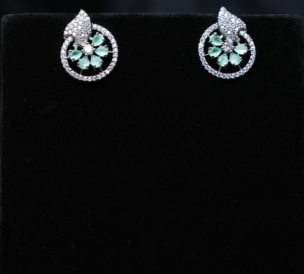 Elegant Leaf Halo Stud Earrings