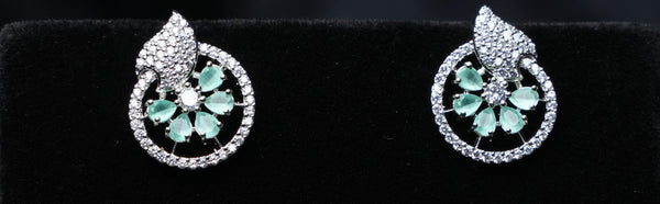 Elegant Leaf Halo Stud Earrings
