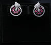 Elegant Leaf Halo Stud Earrings