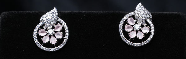 Elegant Leaf Halo Stud Earrings
