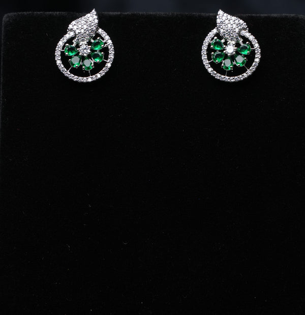 Elegant Leaf Halo Stud Earrings