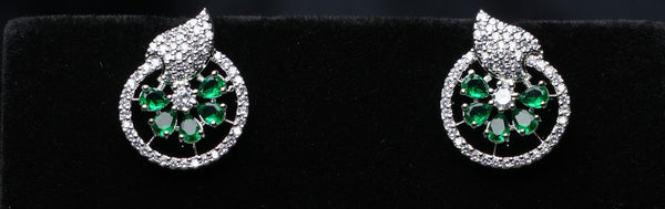 Elegant Leaf Halo Stud Earrings